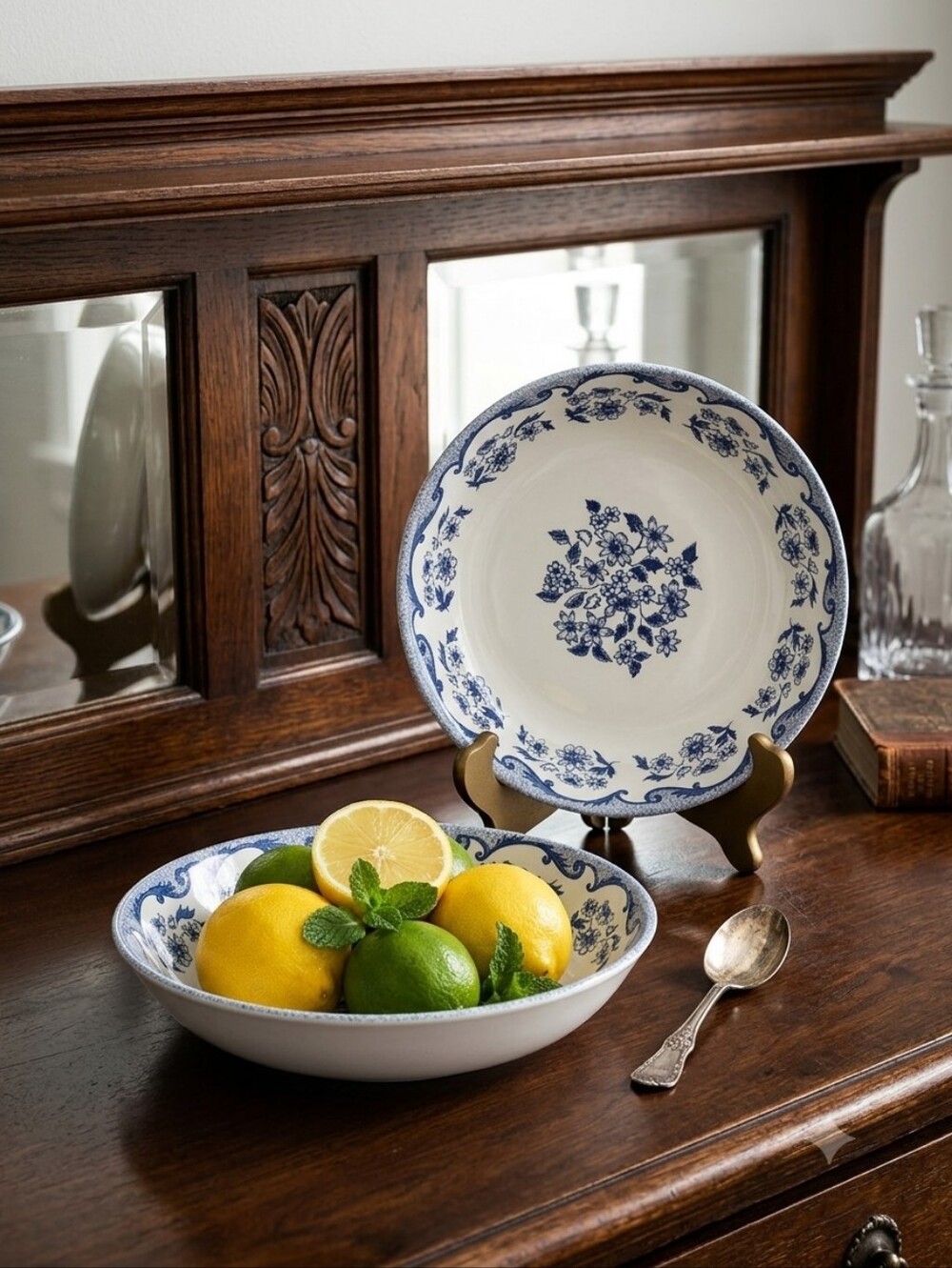 Royal Stafford Blue and White Floral Serving Bowls Set Of 2